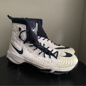 Nike Size 17 WIDE Force Savage Elite TD Rubber White/Blue Cleats AA3030-144